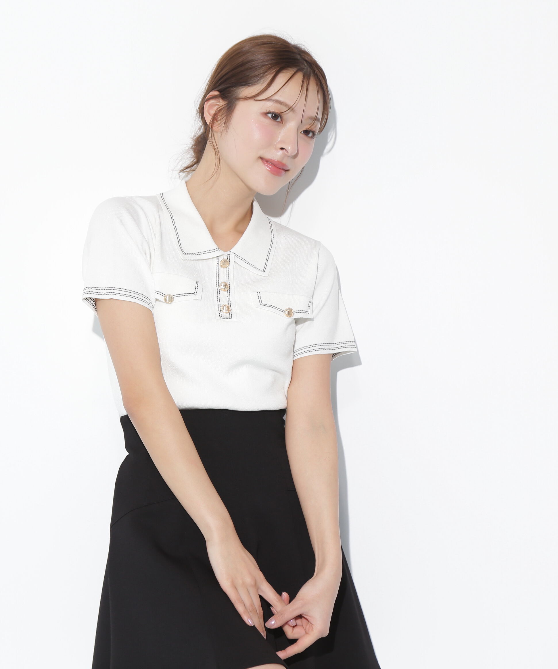  「ステッチポロニット」|ニット・セーター|