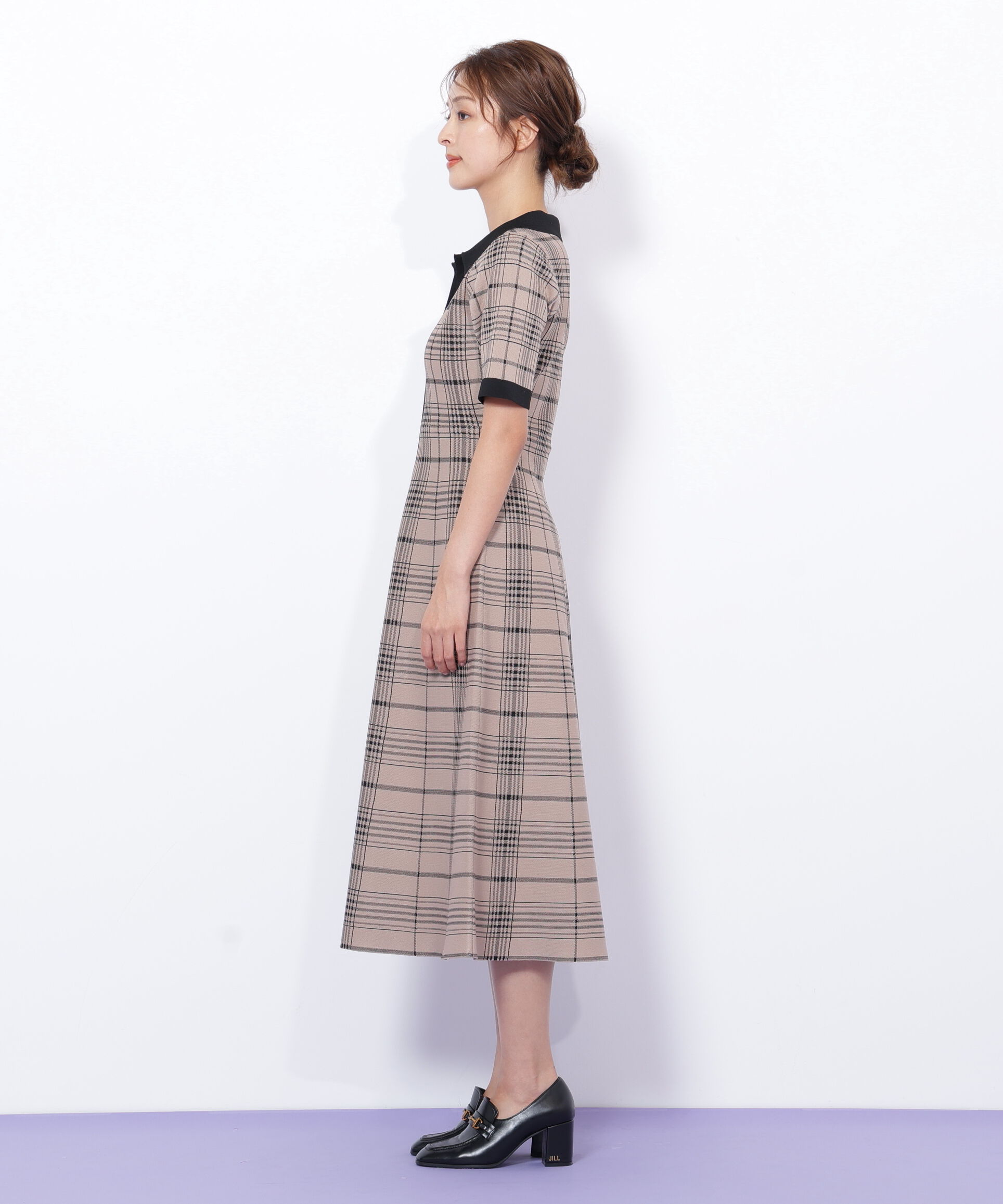  「ビッグチェックニットワンピース」|ワンピース|