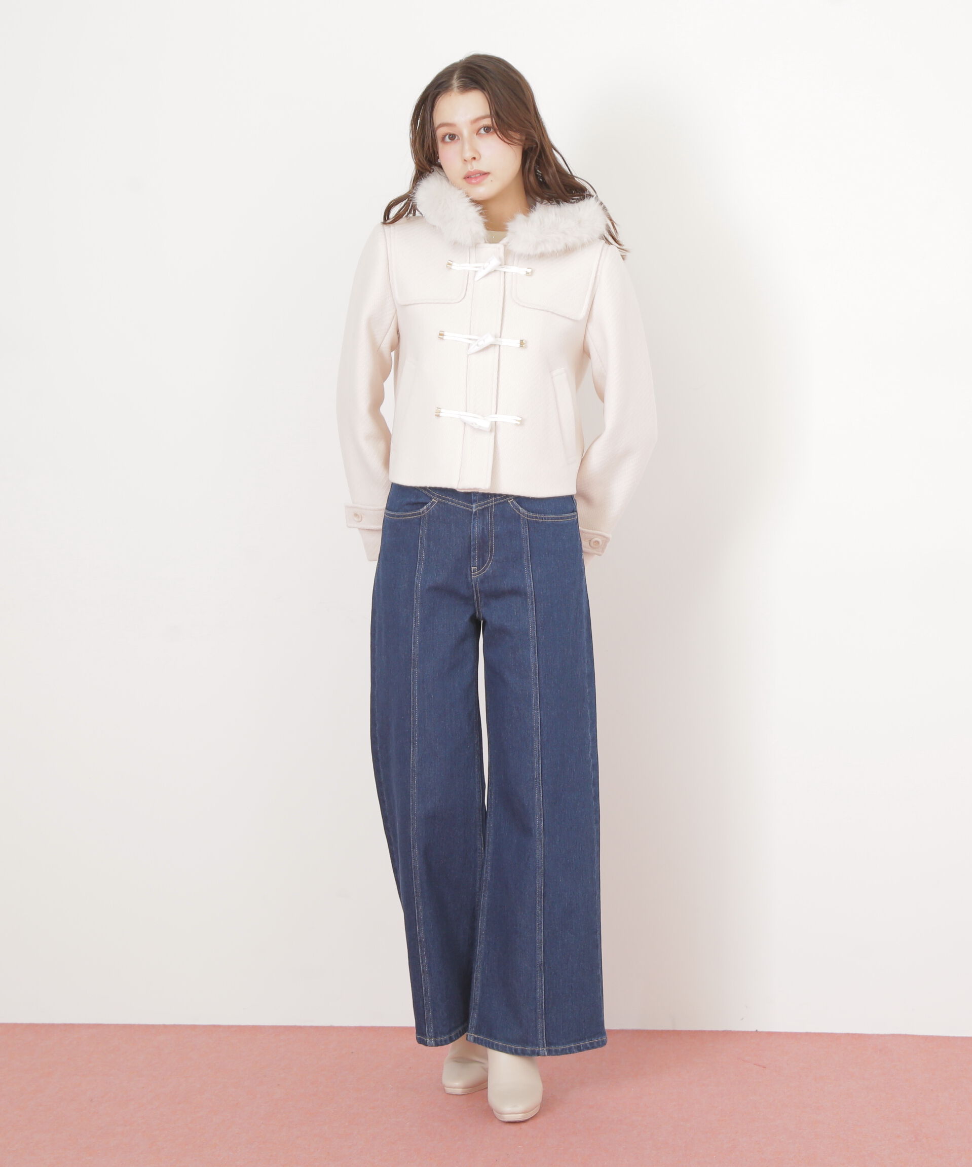  「フェイクファー付ショートダッフルコート」|その他|