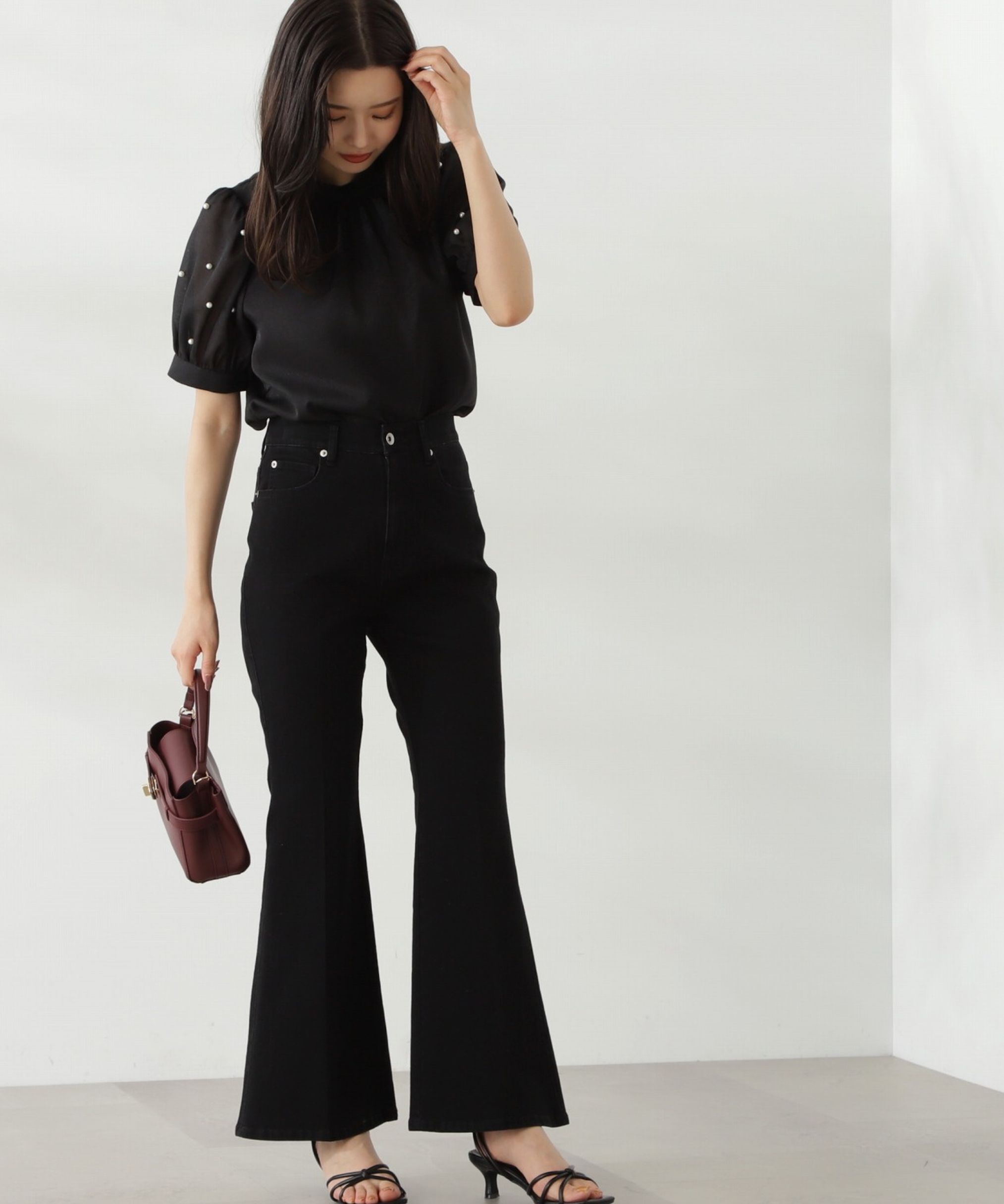 PROPORTION BODY DRESSING「袖パール付きブラウス24AW」|シャツ・ブラウス|