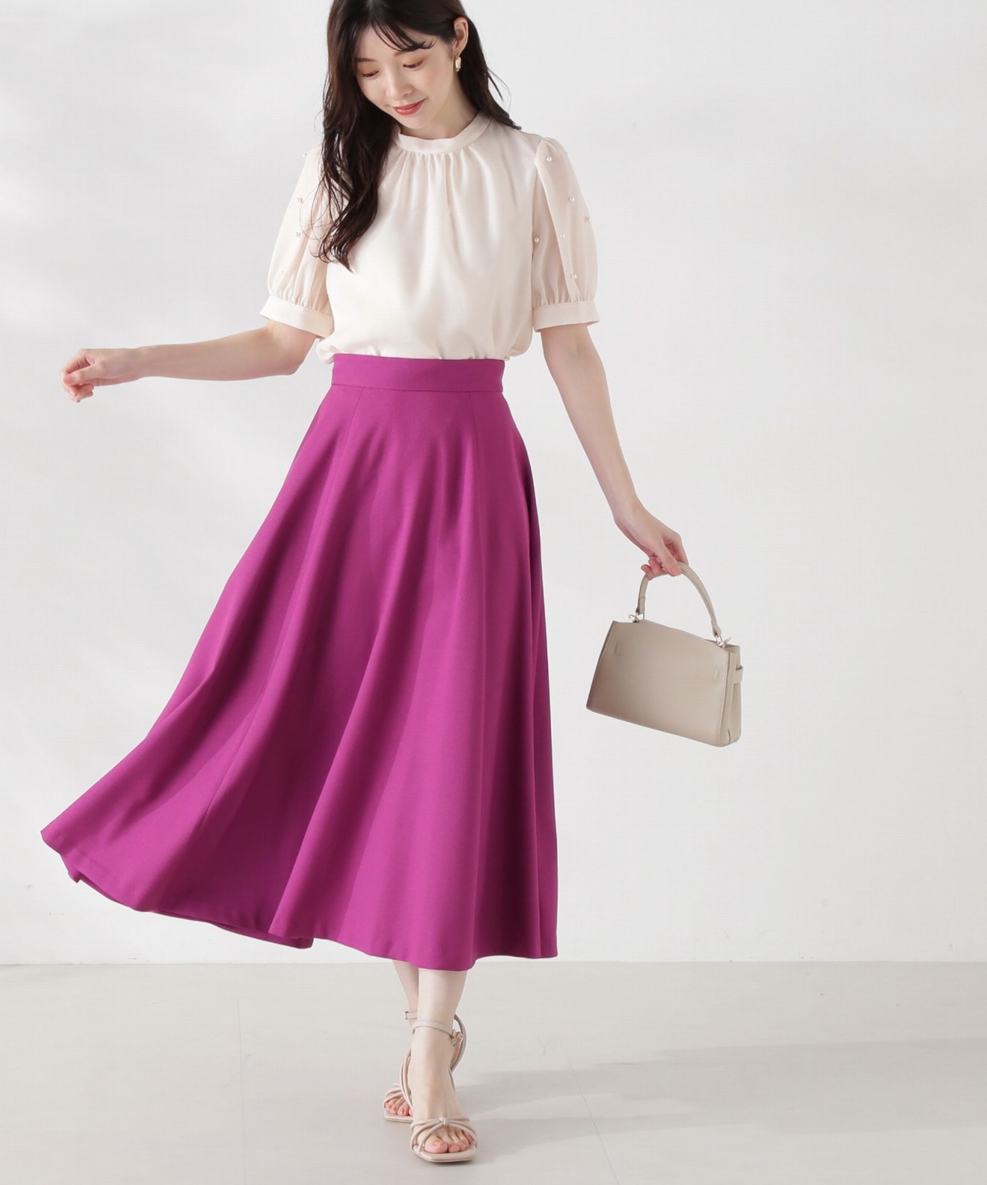 PROPORTION BODY DRESSING「袖パール付きブラウス24AW」|シャツ・ブラウス|