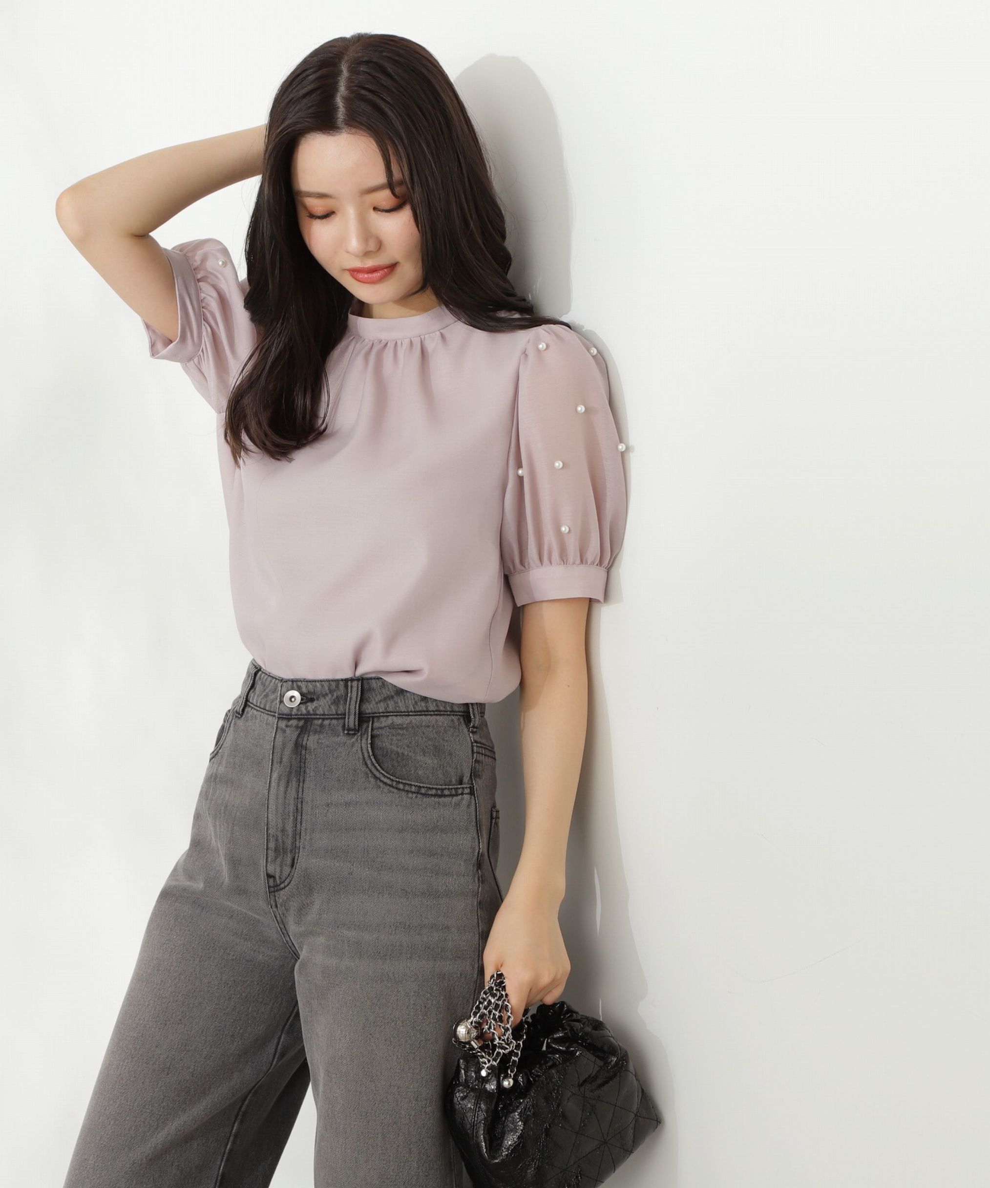 PROPORTION BODY DRESSING「袖パール付きブラウス24AW」|シャツ・ブラウス|