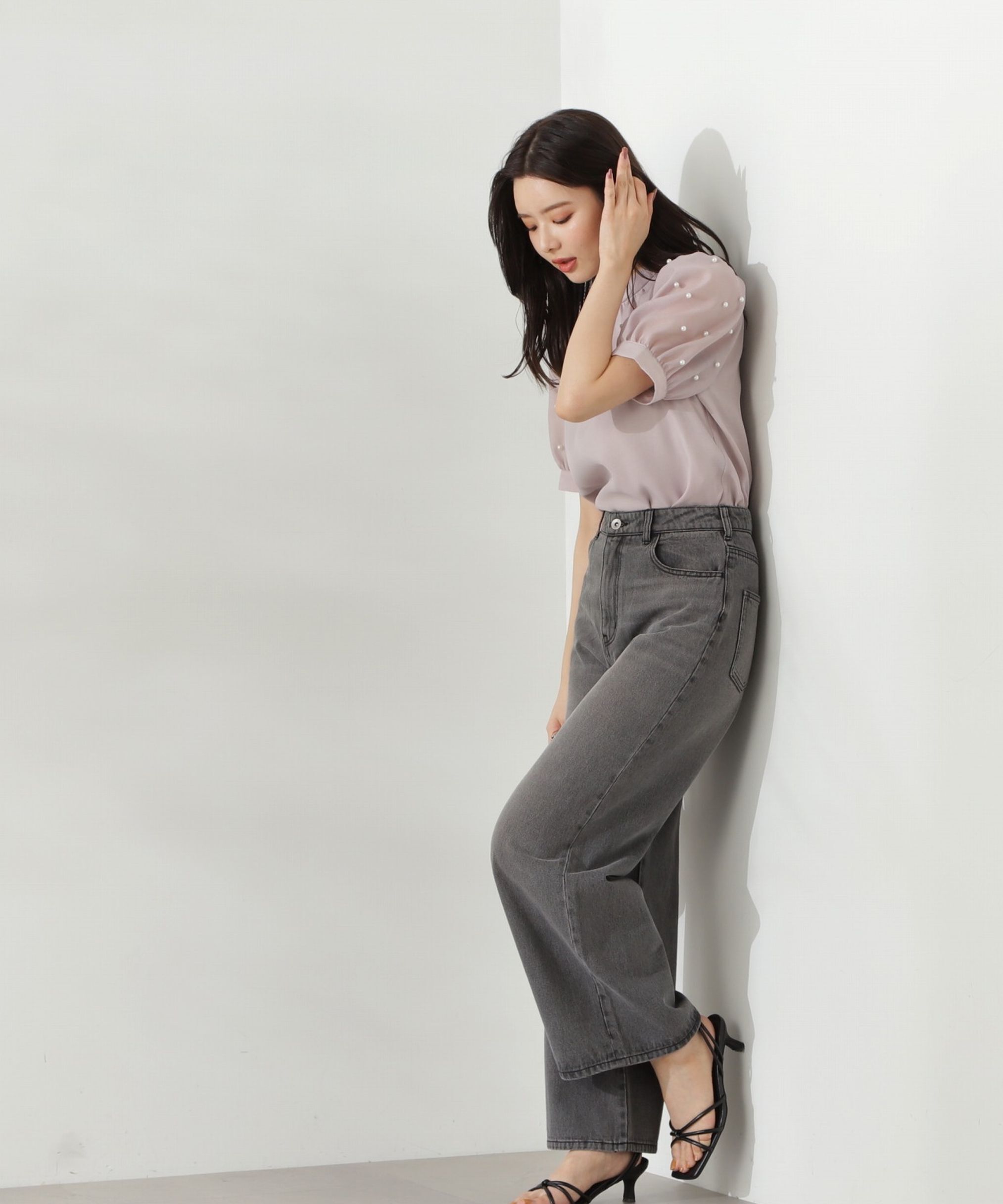 PROPORTION BODY DRESSING「袖パール付きブラウス24AW」|シャツ・ブラウス|