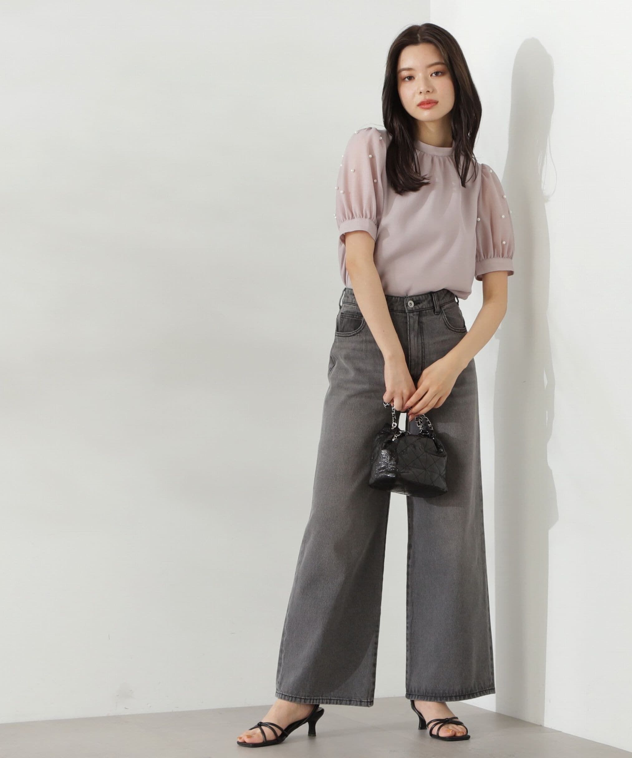 PROPORTION BODY DRESSING「袖パール付きブラウス24AW」|シャツ・ブラウス|