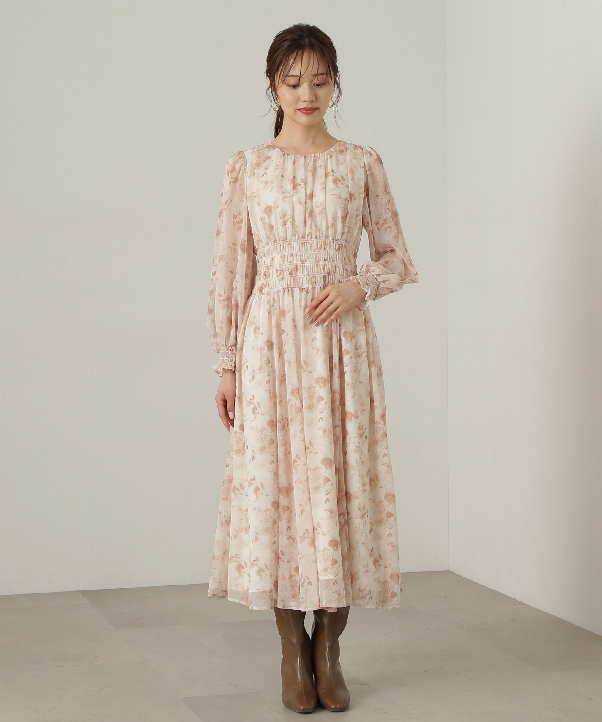 PROPORTION BODY DRESSING「花柄シャーリングワンピース」|ワンピース|