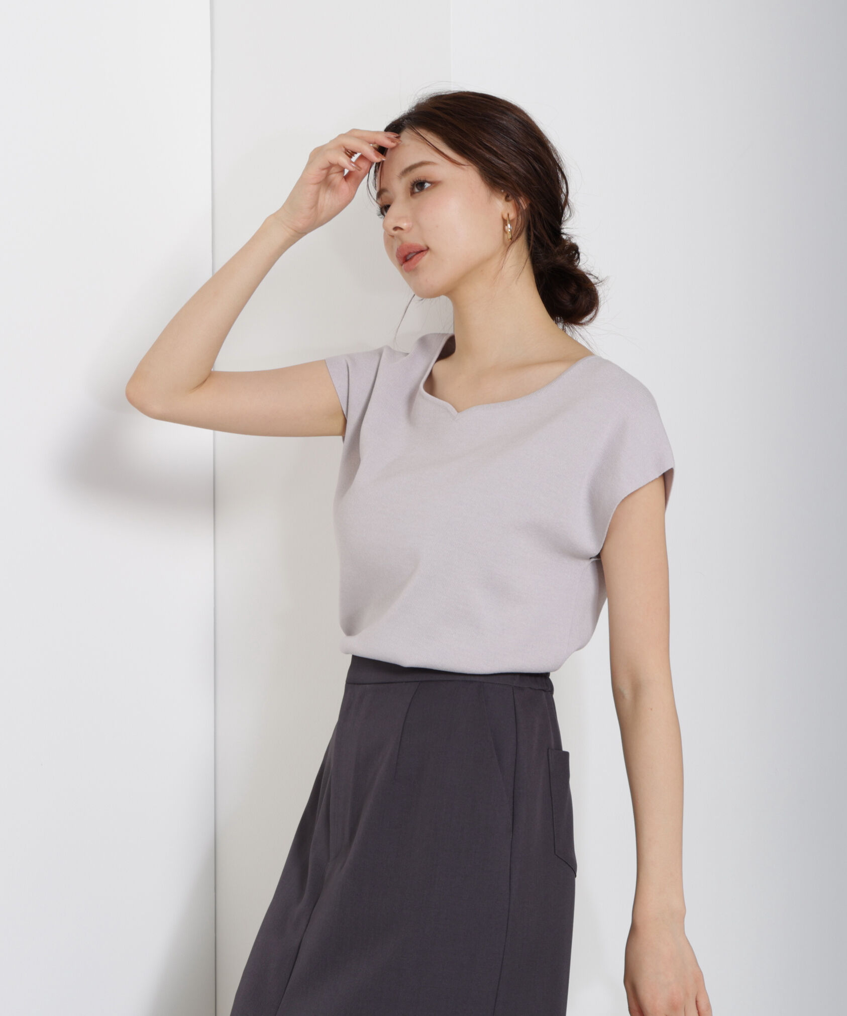 PROPORTION BODY DRESSING「ハートカットフレンチ総針ニット」|ニット・セーター|