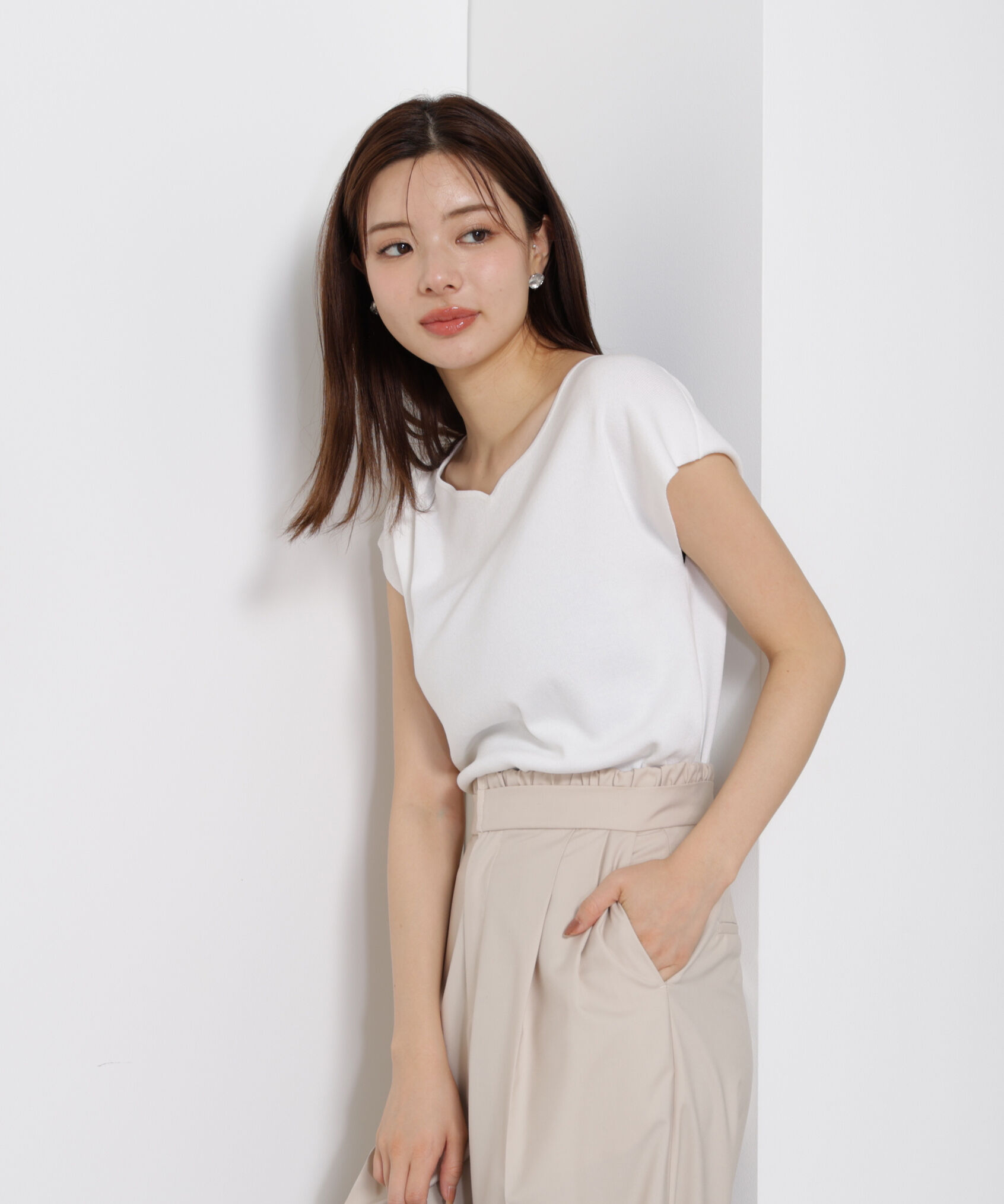 PROPORTION BODY DRESSING「ハートカットフレンチ総針ニット」|ニット・セーター|