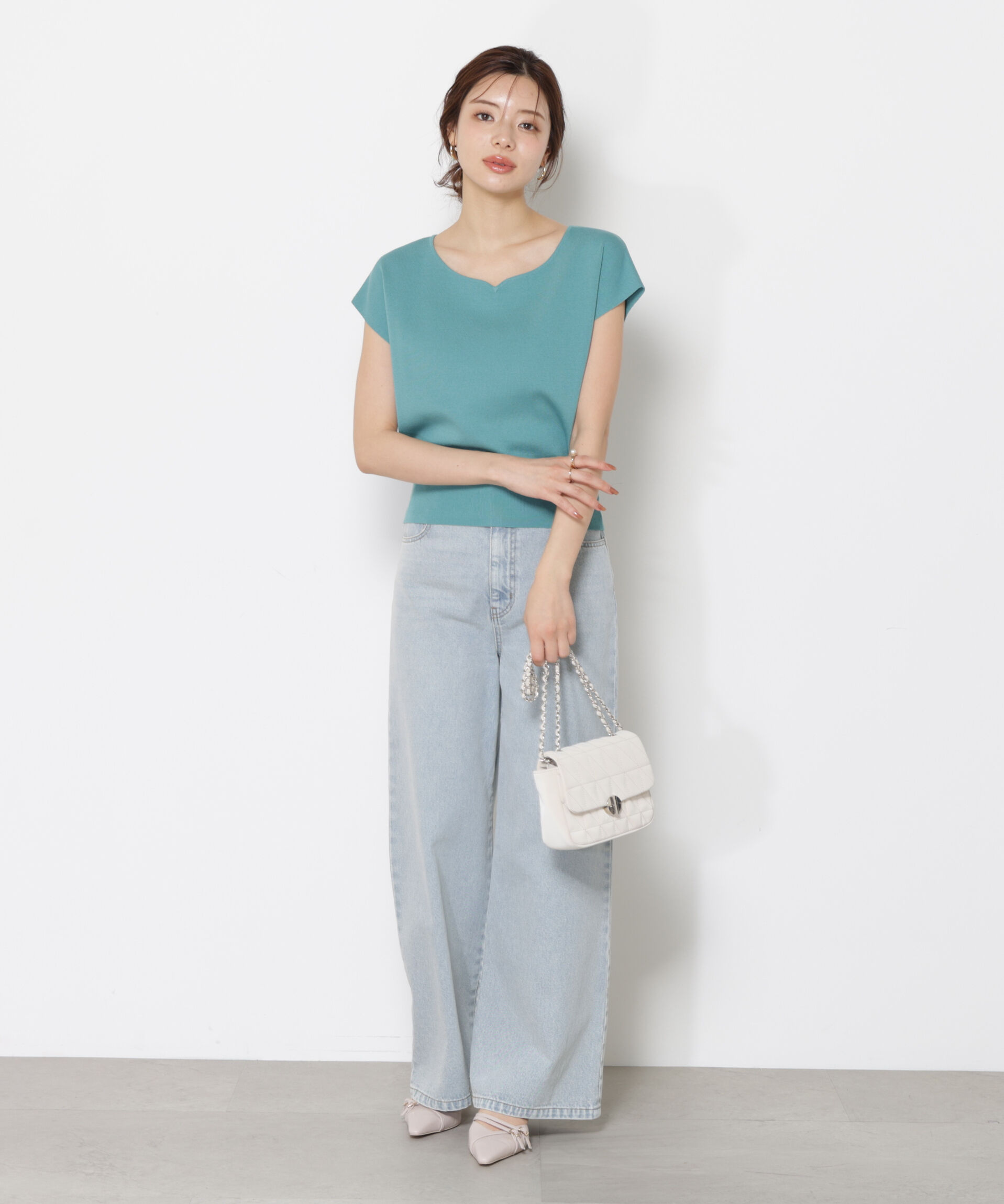 PROPORTION BODY DRESSING「ハートカットフレンチ総針ニット」|ニット・セーター|