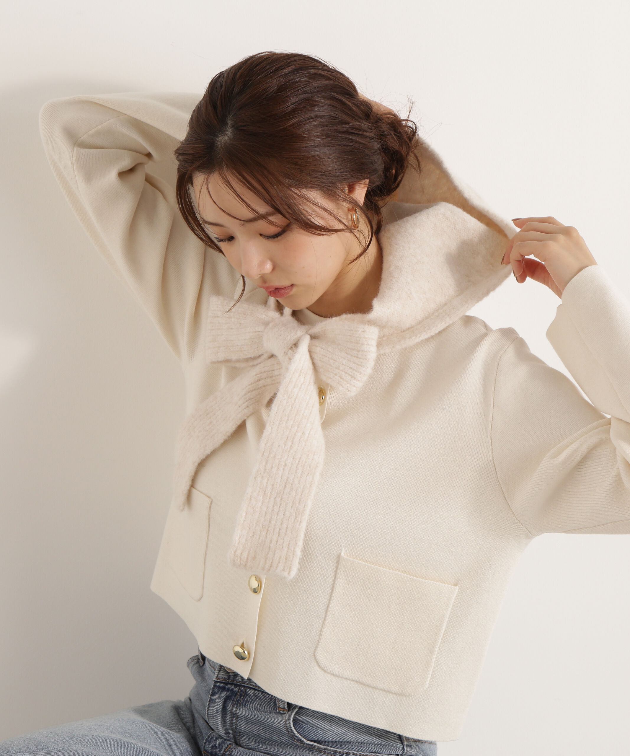 PROPORTION BODY DRESSING「ニットフード」|その他|エクリュ1