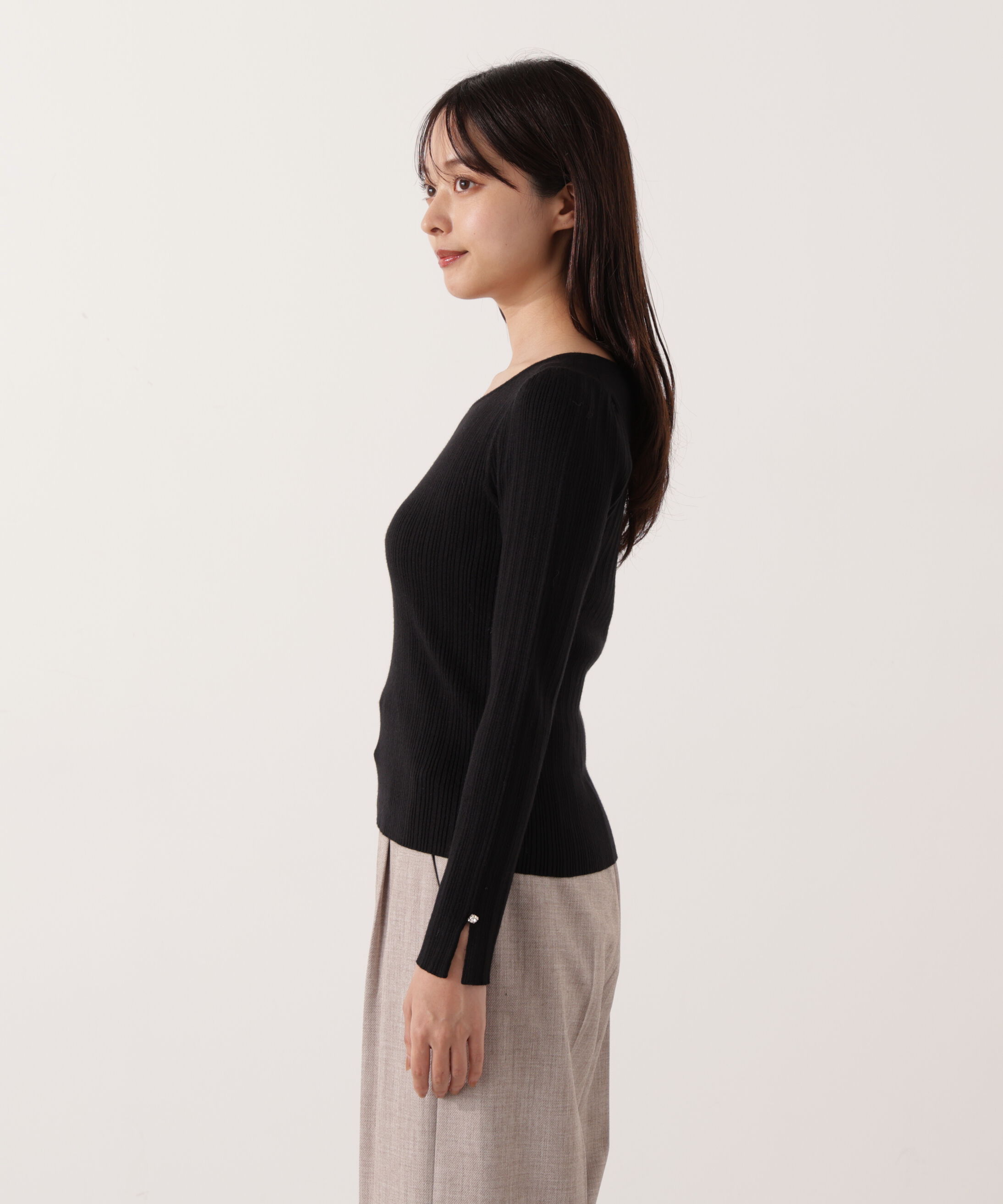 PROPORTION BODY DRESSING「ハートネックリブニット  25AW」|ニット・セーター|