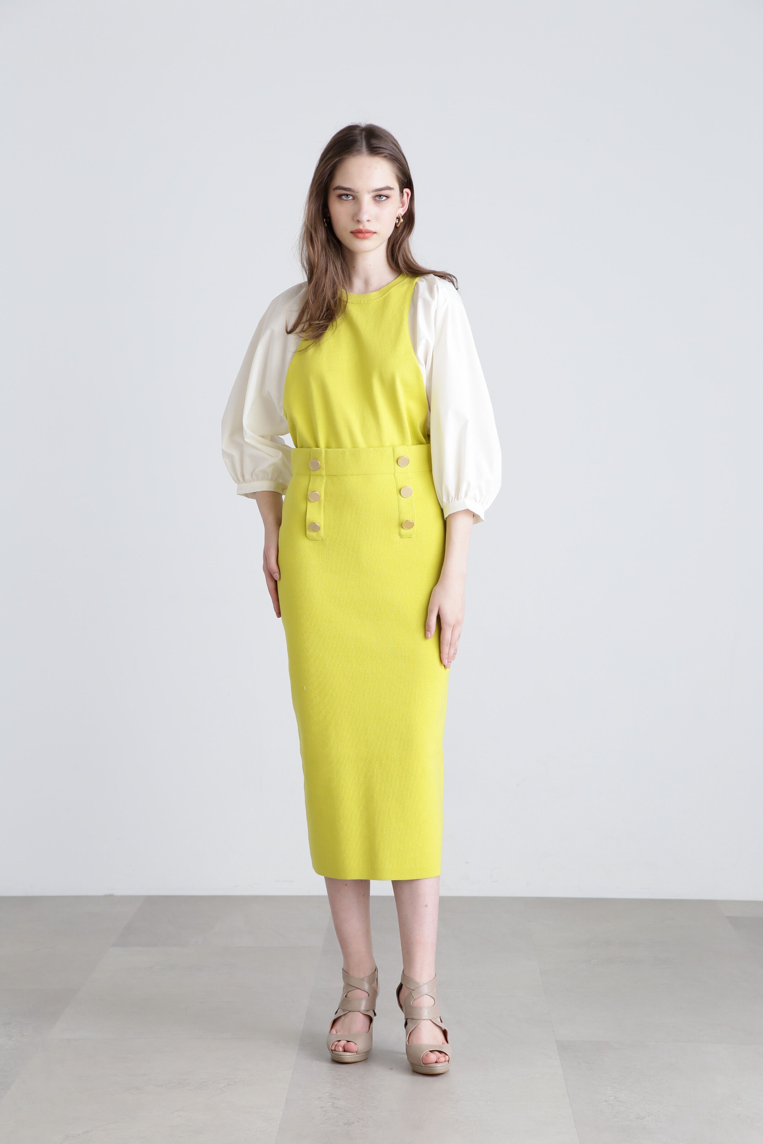  「◆メタル釦ニットスカート」|スカート|