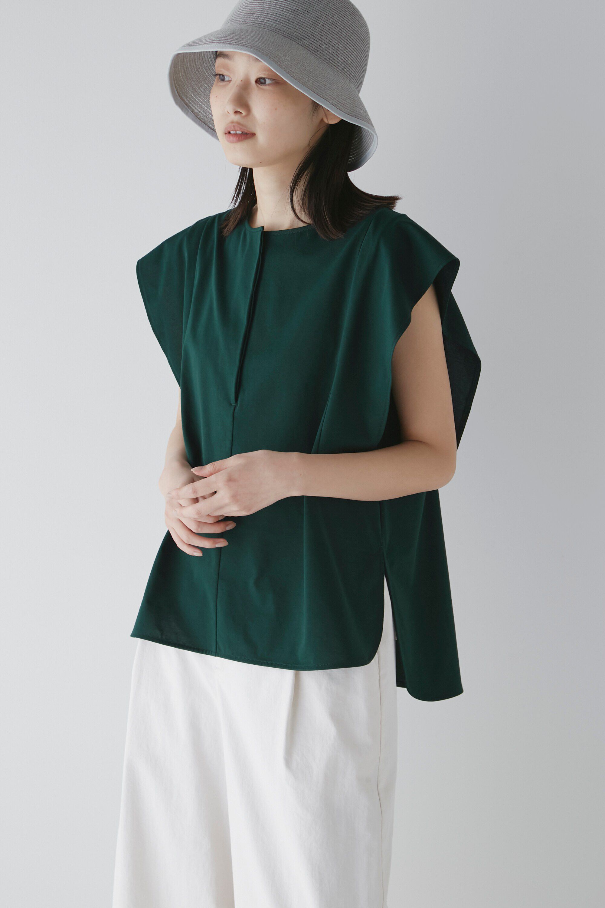  「◆接触冷感トップス」|Tシャツ・カットソー|グリーン