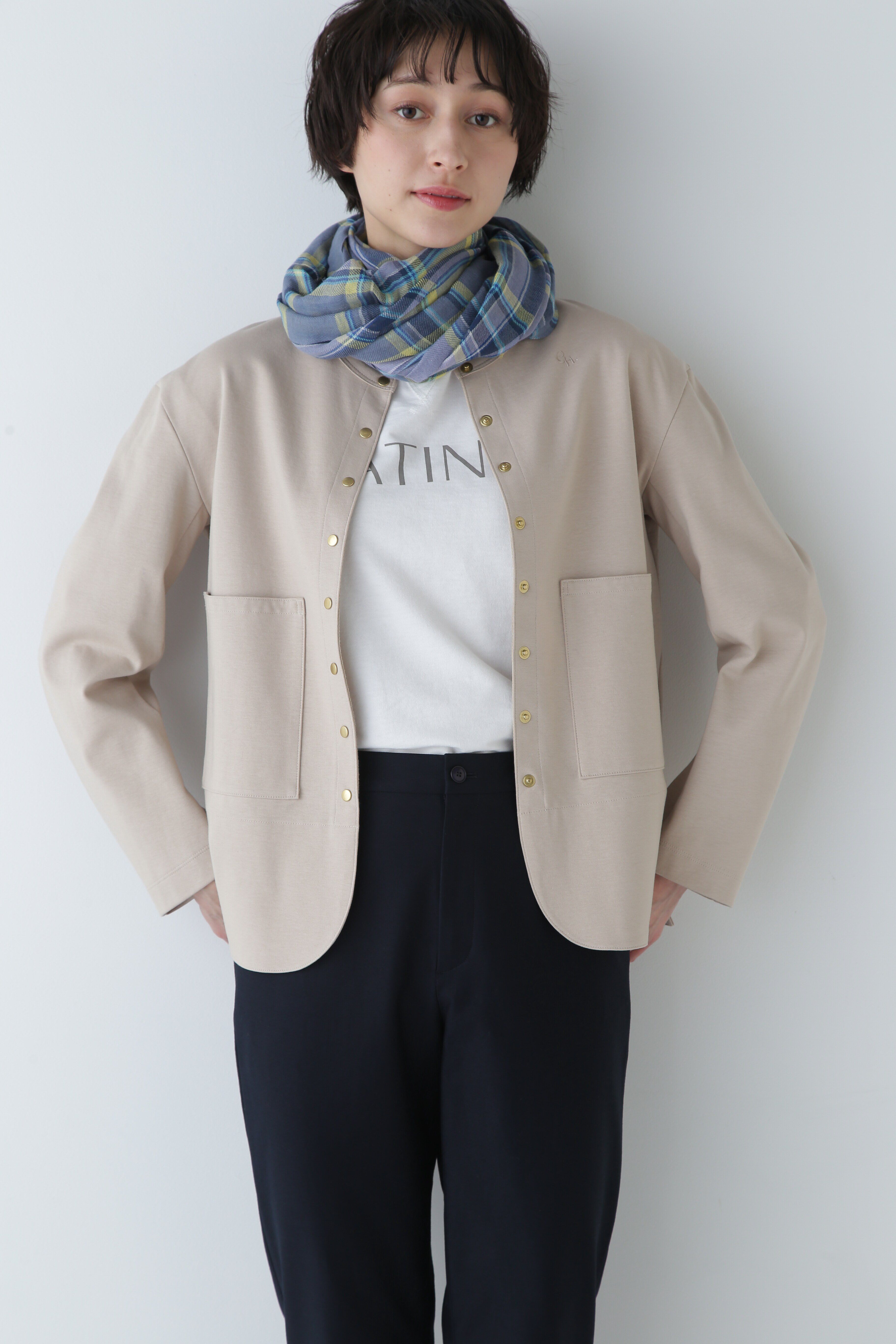  「◆コットンハイゲージポンチジャケット」|その他|ベージュ