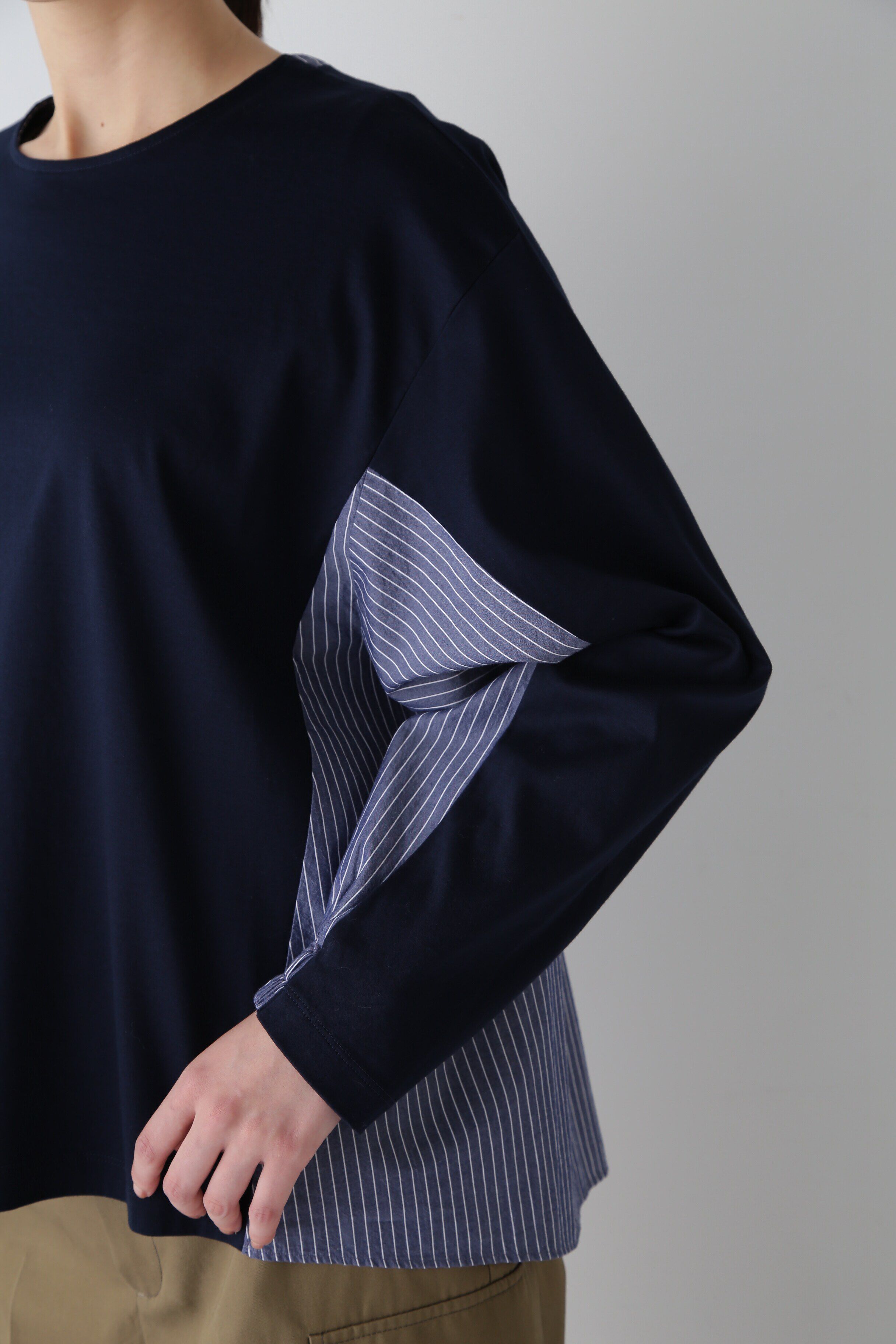  「◆ストライプドッキングカットソー」|Tシャツ・カットソー|