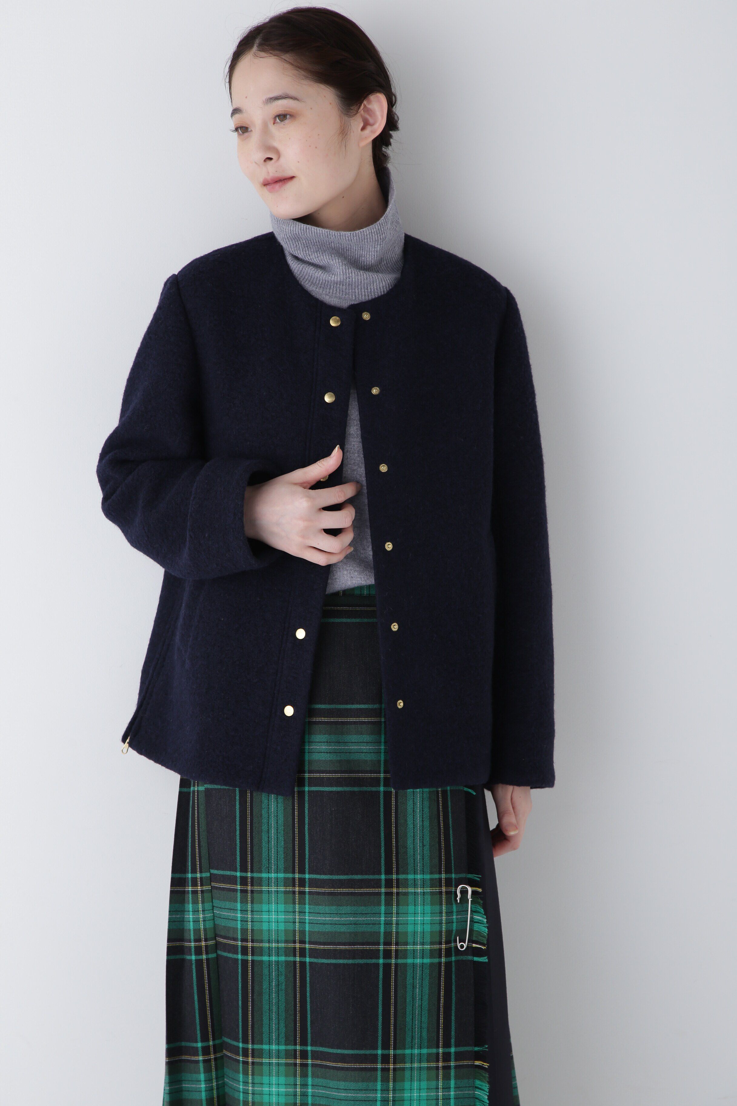  「◆スライバーブルゾン」|ブルゾン・スタジャン|ネイビー