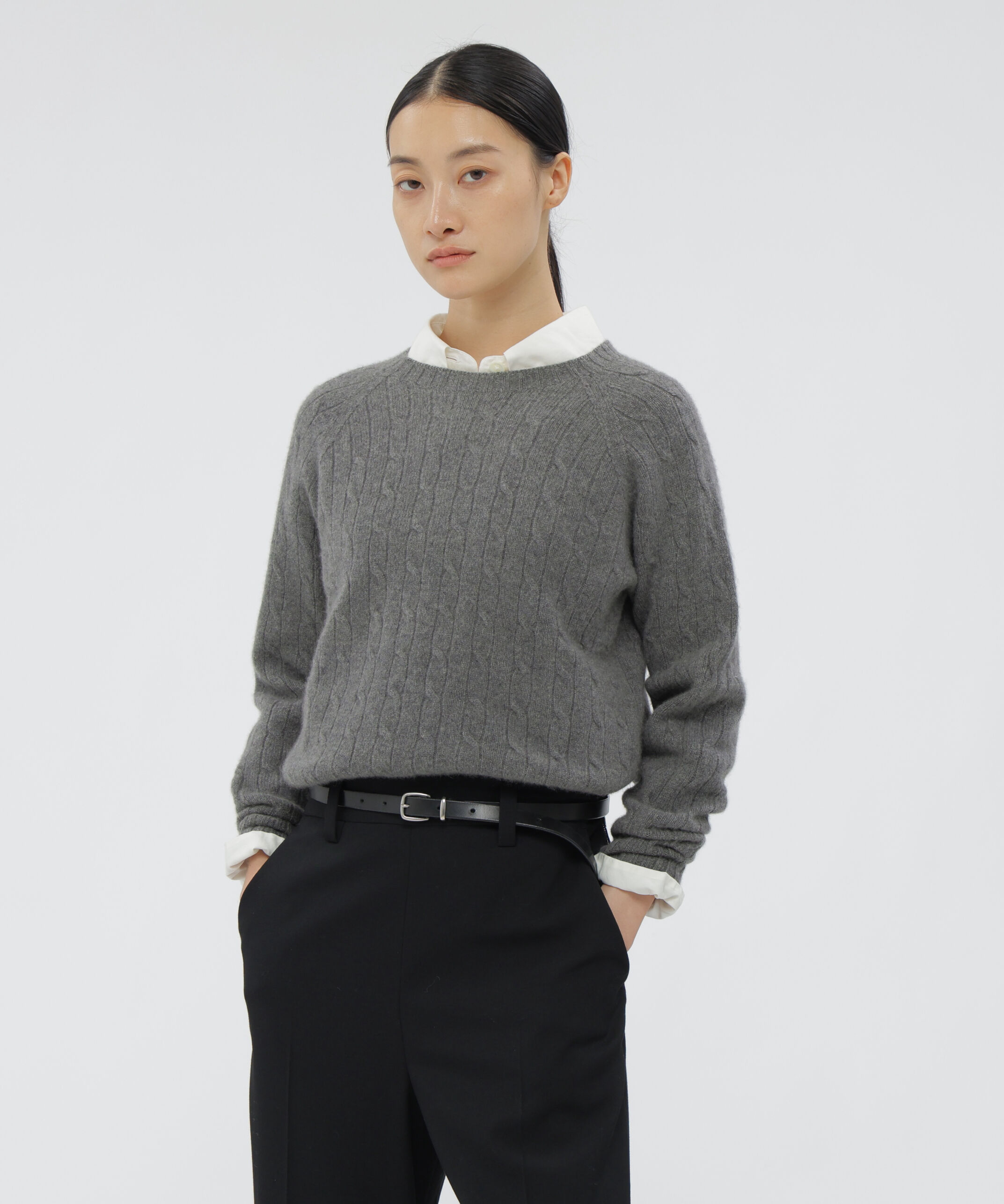  「CASHMERE AND RECYCLED MERINO KNITWEAR」|ニット・セーター|GREY