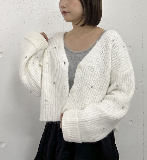 archives「ビジューパールニットカーディガン」|カーディガン|OFF WHITE