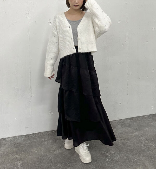 archives「ビジューパールニットカーディガン」|カーディガン|