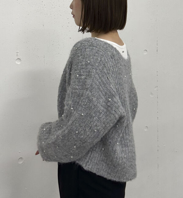 archives「ビジューパールニットカーディガン」|カーディガン|