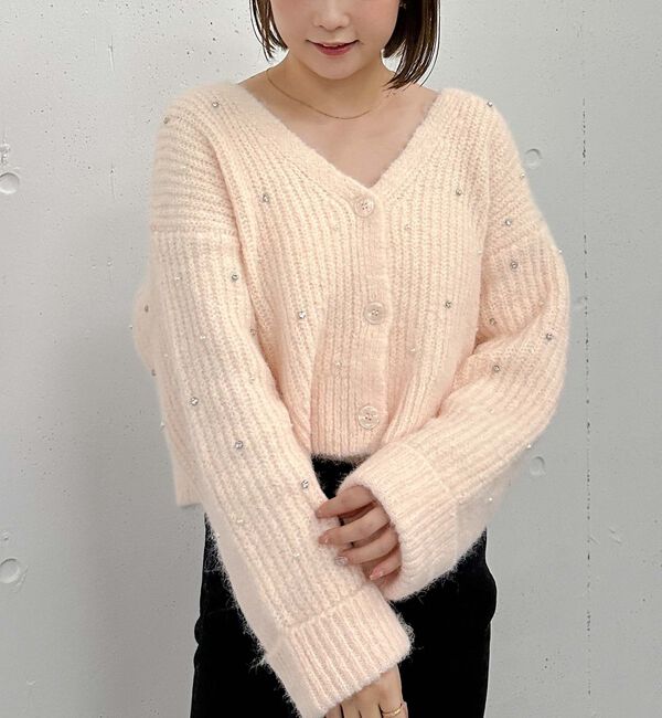 archives「ビジューパールニットカーディガン」|カーディガン|
