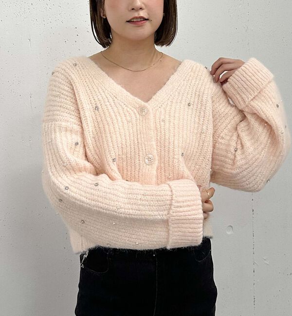 archives「ビジューパールニットカーディガン」|カーディガン|