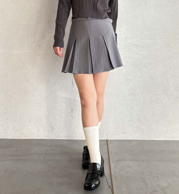 archives「ＢＯＸプリーツミニスカート」|スカート|GRAY