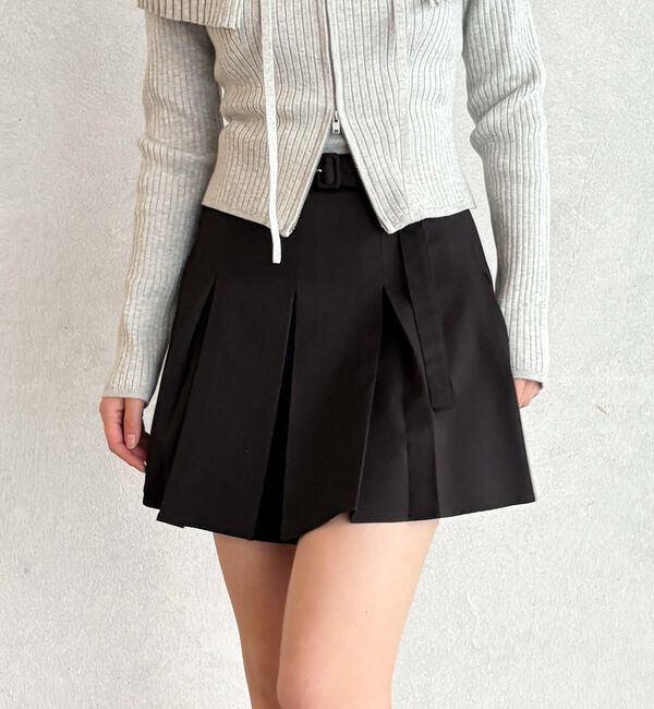 archives「ＢＯＸプリーツミニスカート」|スカート|BLACK