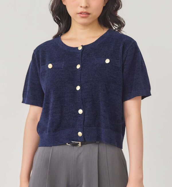 archives「ハーフスリーブ金ボタンニットカーディガン」|カーディガン|NAVY