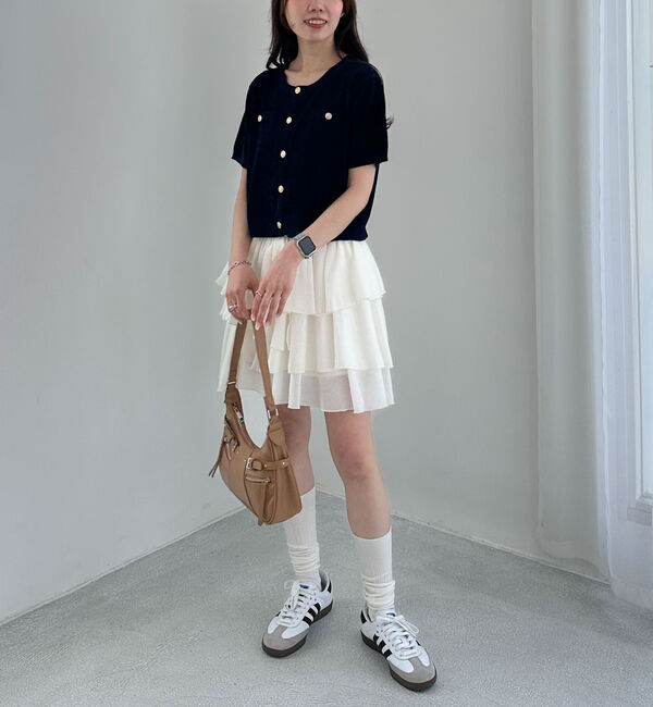 archives「ハーフスリーブ金ボタンニットカーディガン」|カーディガン|