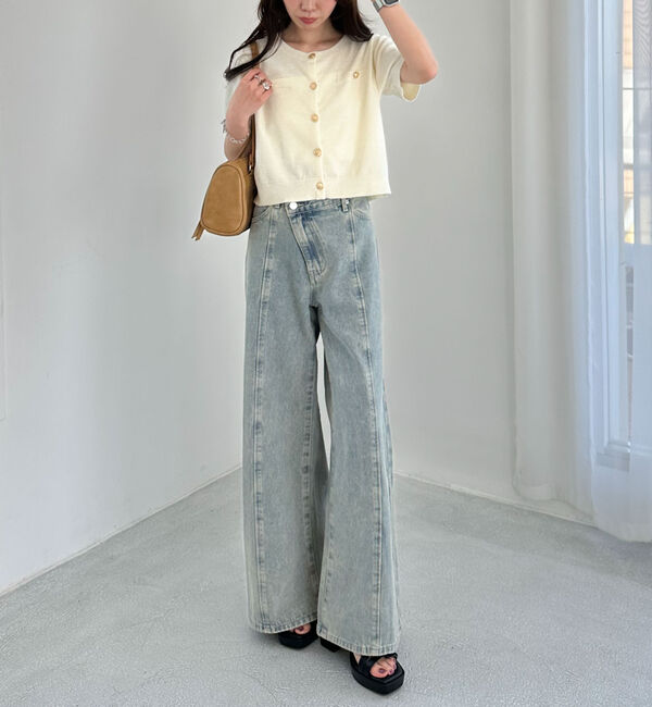 archives「ハーフスリーブ金ボタンニットカーディガン」|カーディガン|