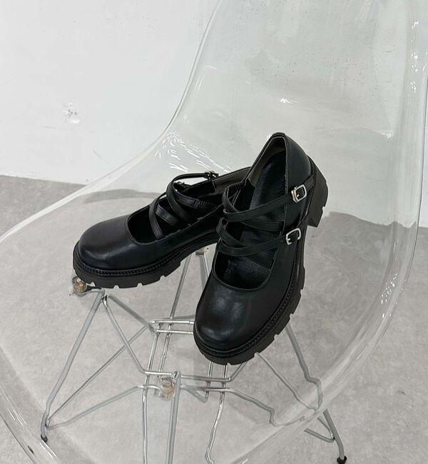 archives「ダブルクロスパンプス」|その他|BLACK