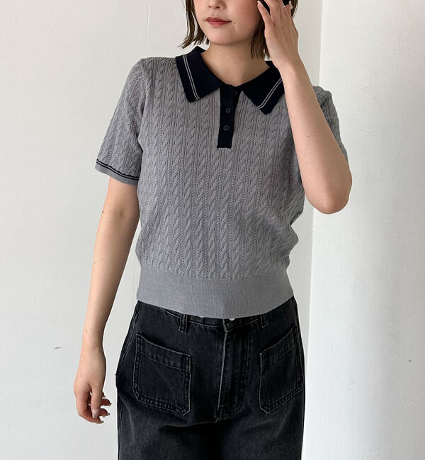 archives「ラインケーブルポロニット」|ニット・セーター|