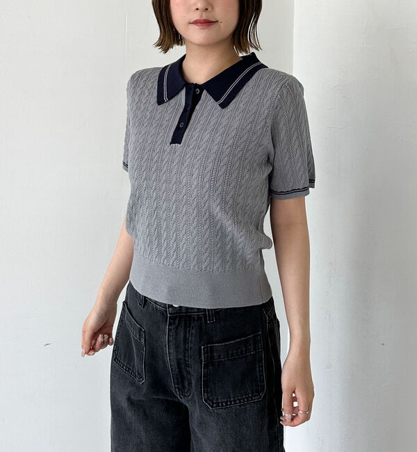 archives「ラインケーブルポロニット」|ニット・セーター|