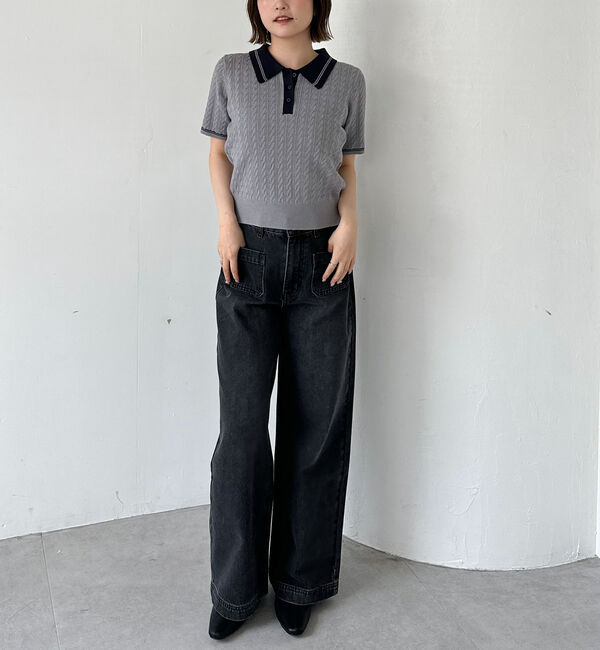 archives「ラインケーブルポロニット」|ニット・セーター|