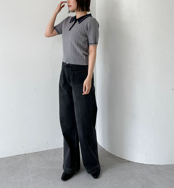 archives「ラインケーブルポロニット」|ニット・セーター|