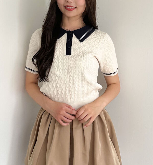 archives「ラインケーブルポロニット」|ニット・セーター|