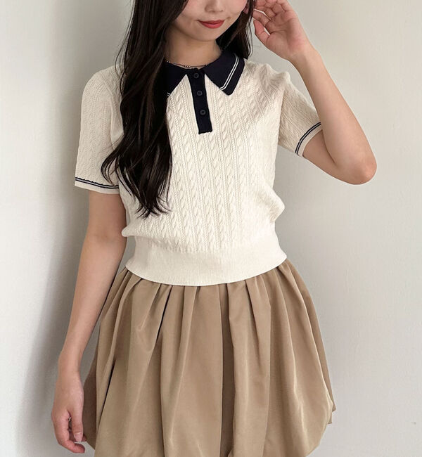 archives「ラインケーブルポロニット」|ニット・セーター|