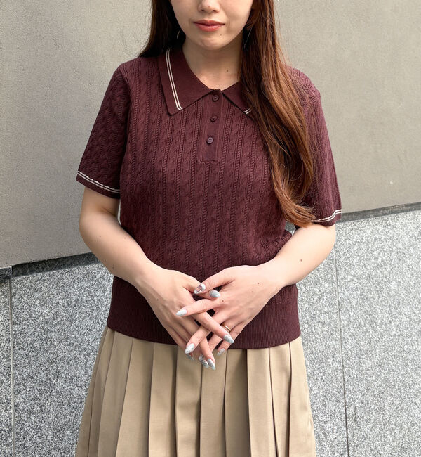 archives「ラインケーブルポロニット」|ニット・セーター|