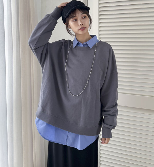 Doux archives「ＵＳコットンボートネックスウェット」|Tシャツ・カットソー|