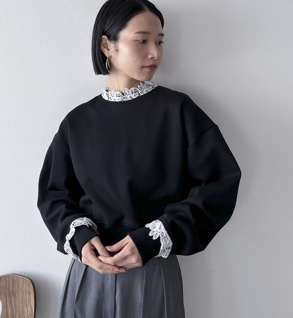 Doux archives「【ＹＯＬＯ】ＬａｃｅＳｗｅａｔ」|Tシャツ・カットソー|BLACK