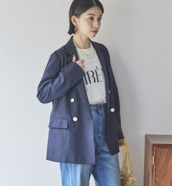 Doux archives「リネンライクジャケット」|テーラードジャケット|