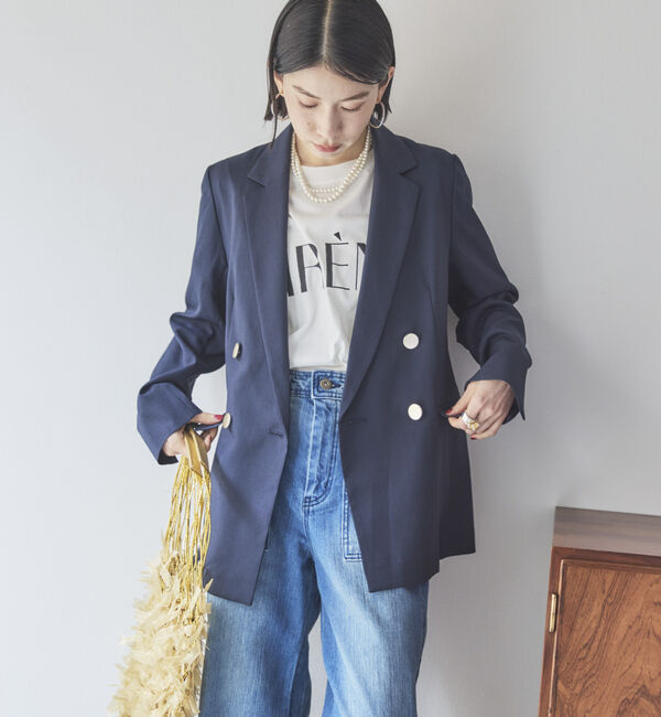 Doux archives「リネンライクジャケット」|テーラードジャケット|