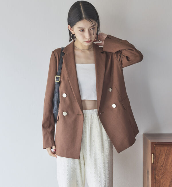 Doux archives「リネンライクジャケット」|テーラードジャケット|