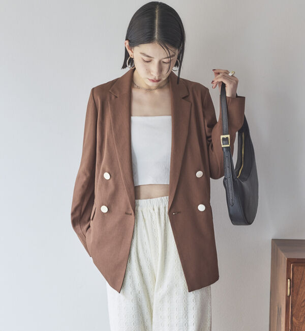 Doux archives「リネンライクジャケット」|テーラードジャケット|