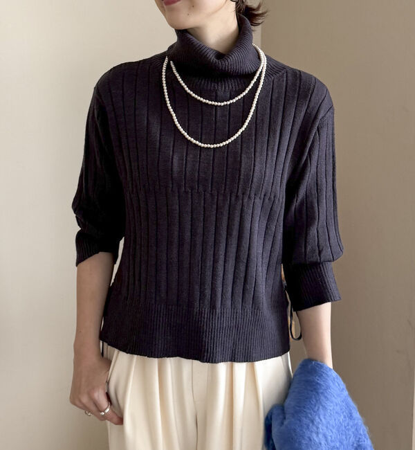Doux archives「オフタートルワイドリブニット」|ニット・セーター|