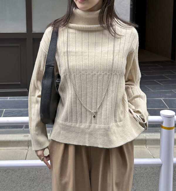 Doux archives「オフタートルワイドリブニット」|ニット・セーター|