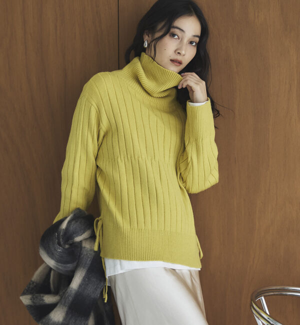 Doux archives「オフタートルワイドリブニット」|ニット・セーター|