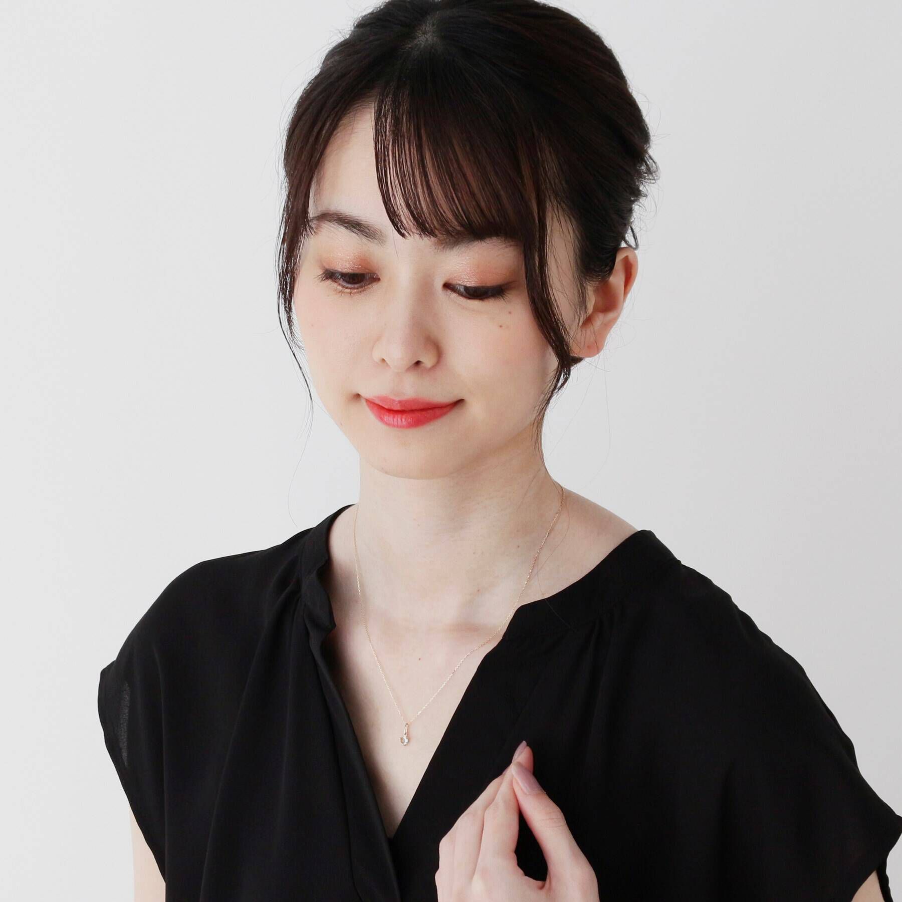 COCOSHNIK「【WEB限定】K10スピリチュアルストーン（アクアマリン）ネックレス」|ネックレス|