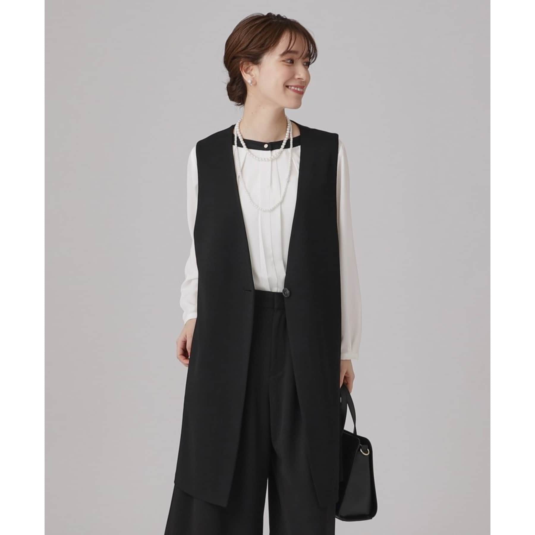 SHOO･LA･RUE「【通勤／デイリー／セットアップ可】マルチに使える カットジョーゼット ジレ」|ベスト・ジレ|