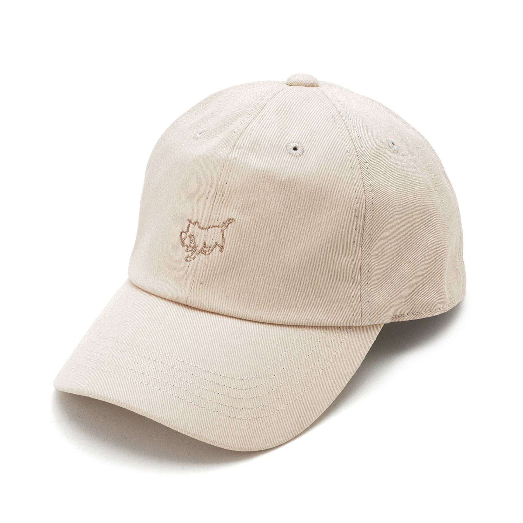 SHOO･LA･RUE「一筆書き風ネコ刺繍キャップ」|キャップ・キャスケット|ライトベージュ(05